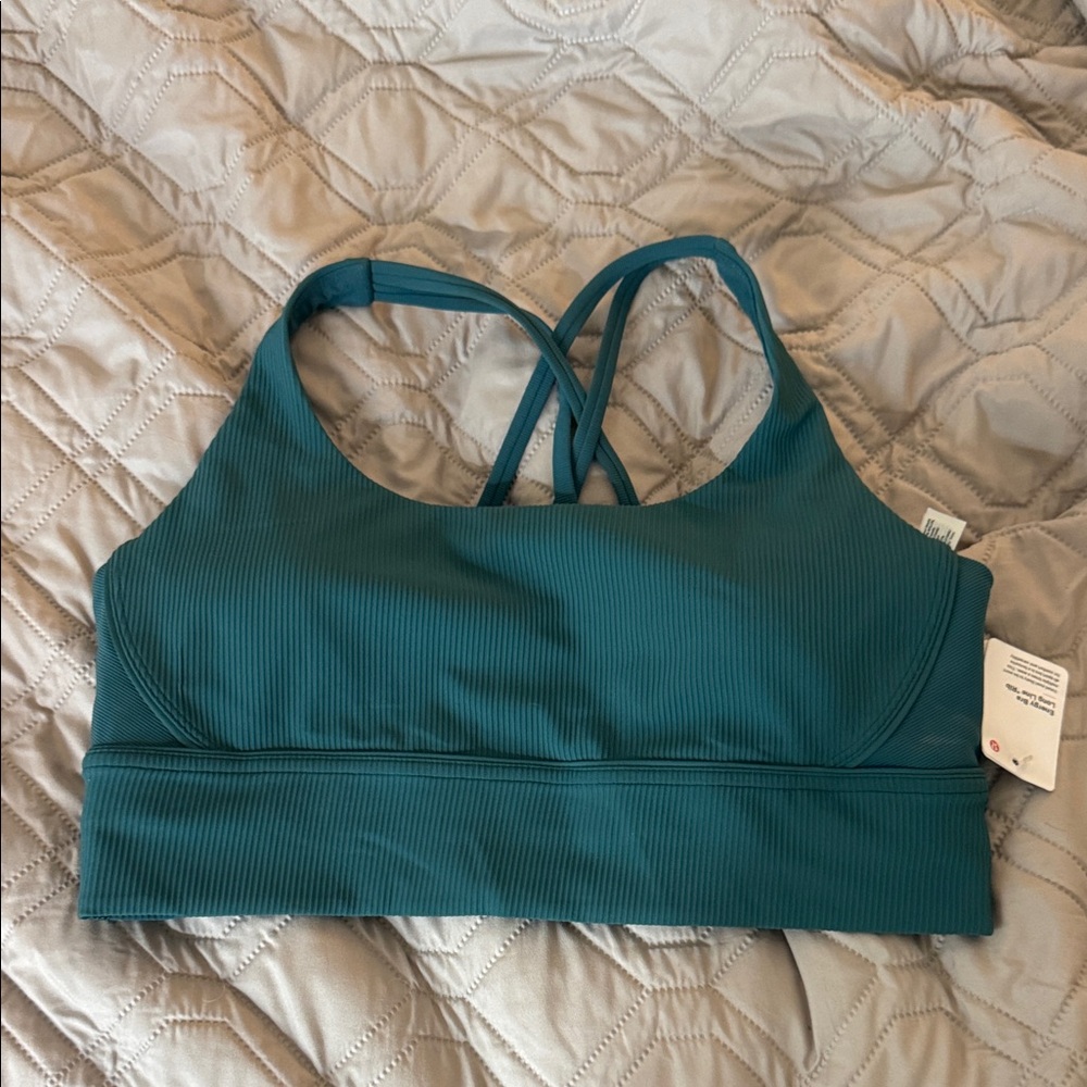 lululemon athletica Ribbed Strappy Sports Bra - Teal Green
